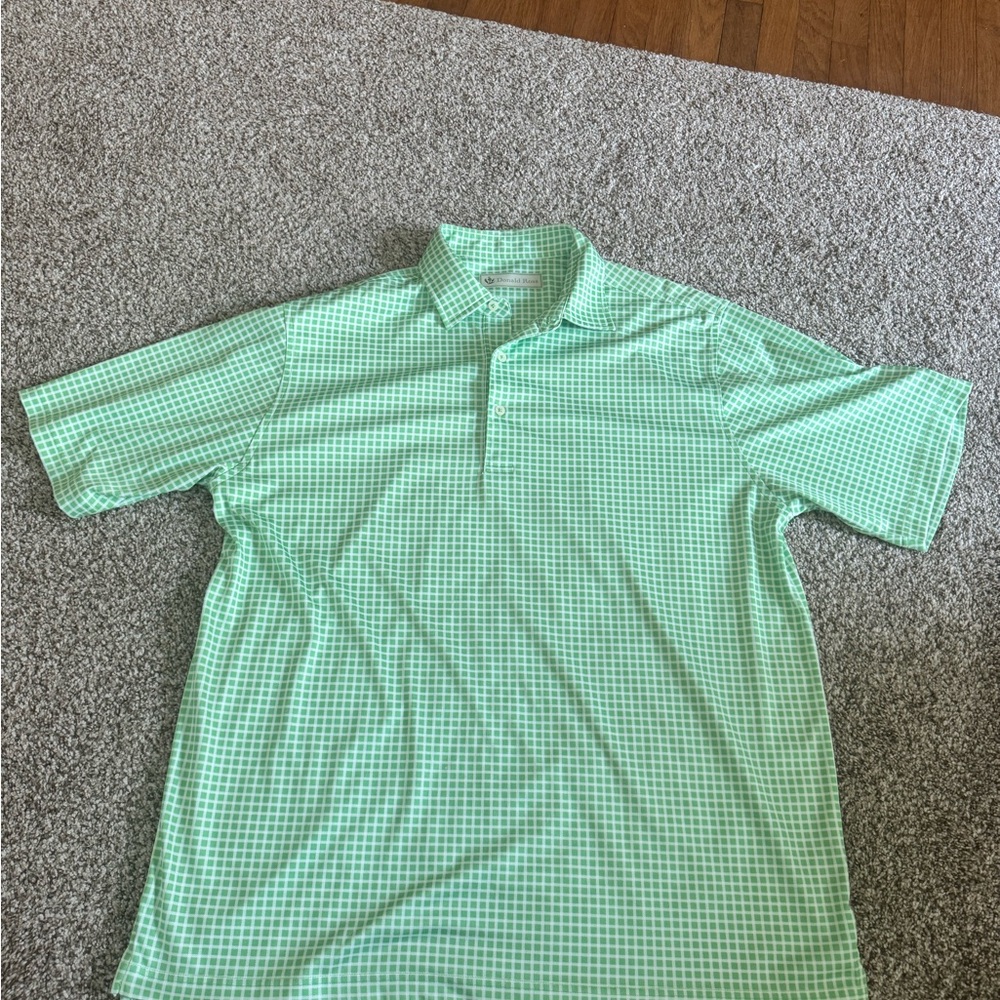 Green Checkered Men's Golf Shirt
